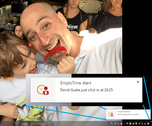 notificaciones de emplotime en tiempo real