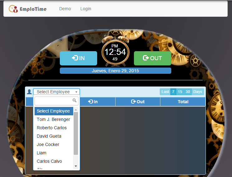 reloj virtual de empleados