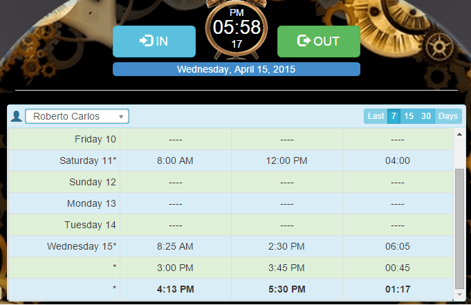 Marcación multiple desde el reloj de marcación de emplotime
