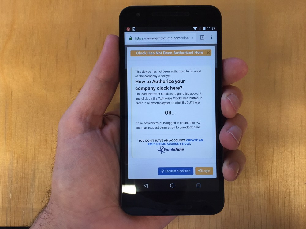 pagina del reloj de control de asistencia