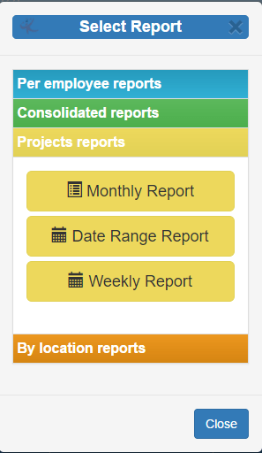 Reportes de Proyectos Menusales, Semanales o Entre Fechas